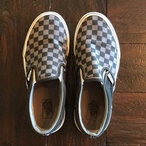 Checkered Vans, Black & Grey, size 4